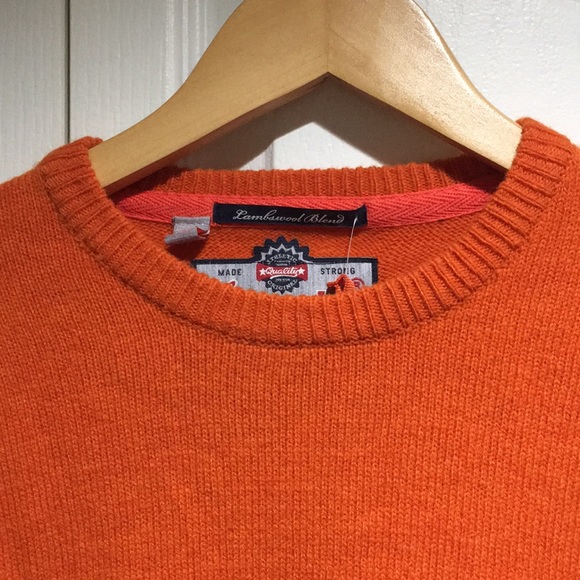 NWT Superdry men's Harrow Crew orange jumper L - Picture 3 of 11